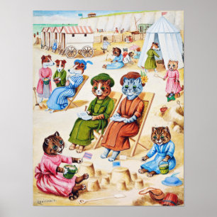 Holiday Time Cats, Louis Wain Poster