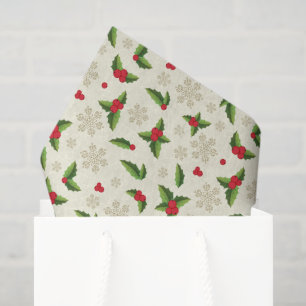 Holiday Tissue Paper-Holly Tissue Paper