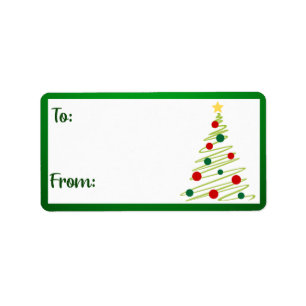 Holiday To/From labels Christmas Tree KLH3