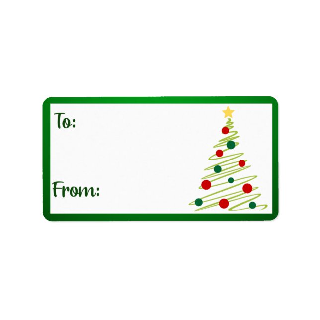Holiday To/From labels Christmas Tree KLH3 (Front)
