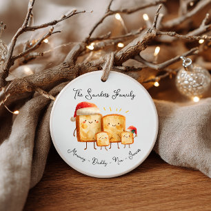 Holiday Toast Family Christmas Ceramic Tree Decoration