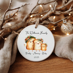 Holiday Toast Family Christmas Ceramic Tree Decoration