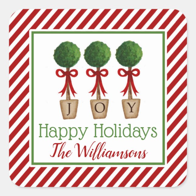 Holiday Topiary Gift Sticker (Front)