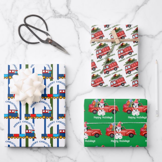 Holiday Transportation , Matte 19" x 29" Wrapping Paper Sheet (Front)