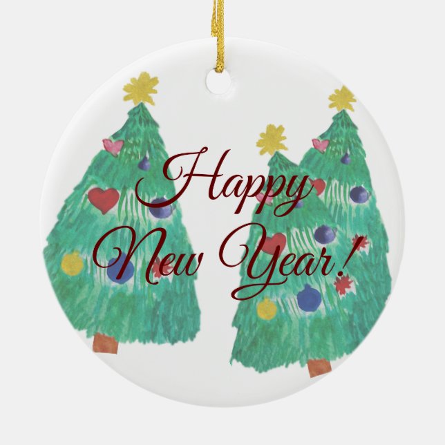 Holiday Tree  Ceramic Tree Decoration (Back)