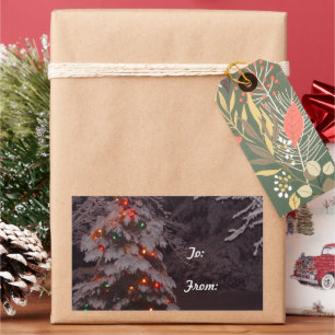 Holiday Tree Lights Winter Wonderland Gift Sticker