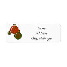 Holiday tree ornament return address label