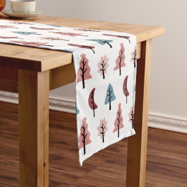 Holiday Tree Pattern Cookie Cutter Christmas Short Table Runner (In Situ)