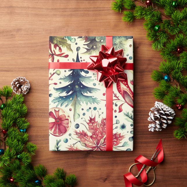 Holiday Trees Winter holiday  Wrapping Paper (Holiday Gift)