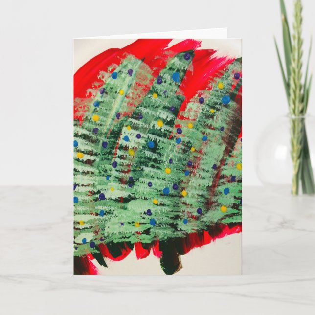 Holiday Trees with Lights Art Card (Front)