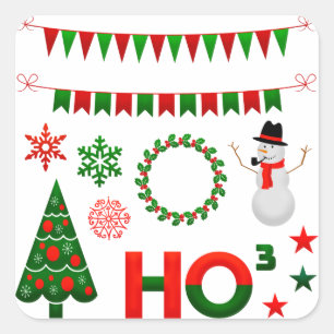 Holiday trendy Merry Christmas Square Sticker