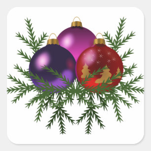 Holiday trendy Merry Christmas Square Sticker