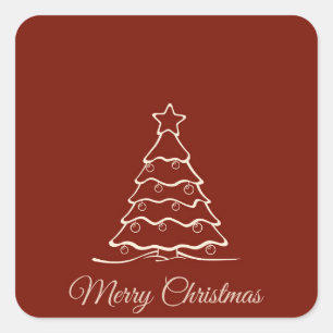 Holiday trendy Merry Christmas Square Sticker