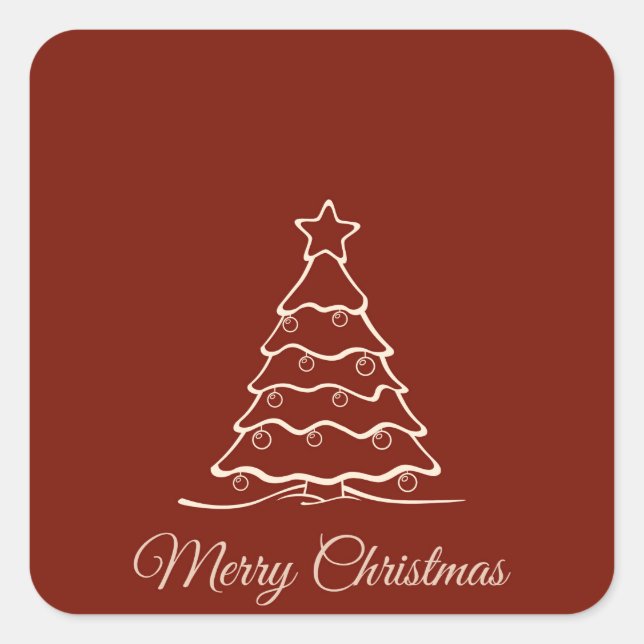 Holiday trendy Merry Christmas Square Sticker (Front)