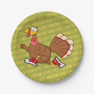 Holiday Turkey Cartoon Paper Plate