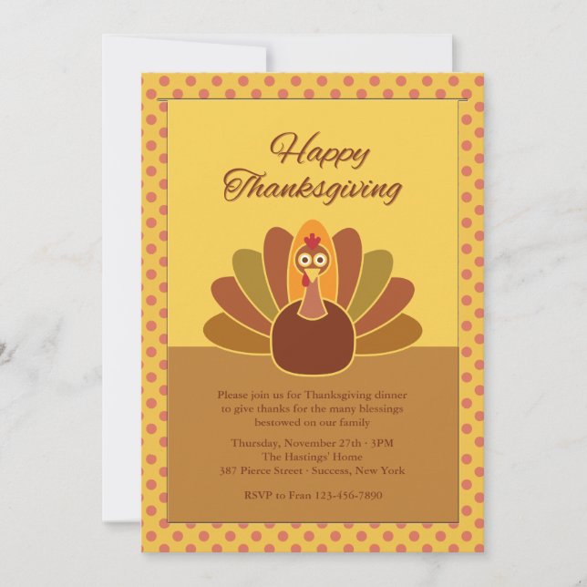Holiday Turkey Invitation (Front)