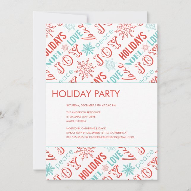 HOLIDAY TYPE  | HOLIDAY PARTY INVITATIONS (Front)