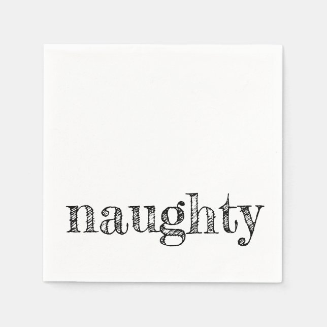 holiday typography NUAGHTY fun festive modern Napkin (Front)