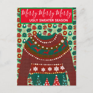 Holiday Ugly Sweater customised theme invitation  Postcard