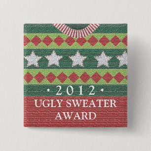 Holiday Ugly Sweater Party Contest Winner Award 15 Cm Square Badge