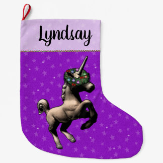 "Holiday Unicorn" Christmas Stocking (PurpleAlt)