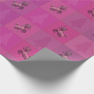 Holiday Unicorn Christmas Wrapping Paper (Pink)