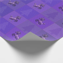 Holiday Unicorn Christmas Wrapping Paper (Purple)