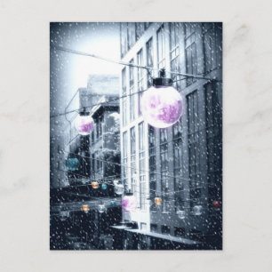 Holiday Urban Lights Christmas Postcard
