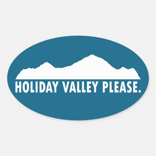 Holiday Valley Please Oval Sticker (Front)