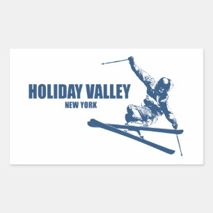 Holiday Valley Resort Skier Rectangular Sticker