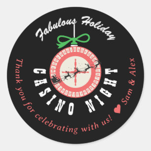 Holiday Vegas Casino Blackjack Poker Night Party Classic Round Sticker