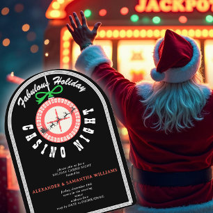 Holiday Vegas Casino Blackjack Poker Night Party Invitation