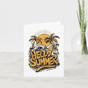 Holiday Vibe Hello Summer Sunshine Beach Ocean Bea Card