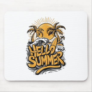 Holiday Vibe Hello Summer Sunshine Beach Ocean Bea Mouse Mat
