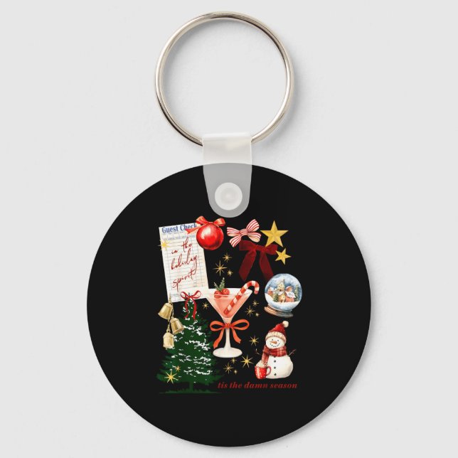 Holiday Vibes In The Holiday Srit Christmas Funny  Key Ring (Front)