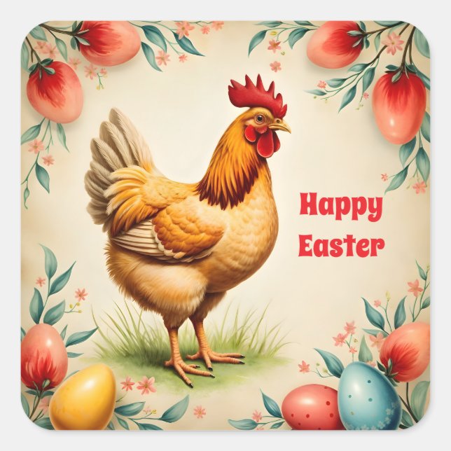 Holiday Vintage Easter Trendy Collection Square Sticker (Front)