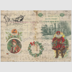 Holiday Vintage Ephemera Decoupage Victorian Style Tissue Paper