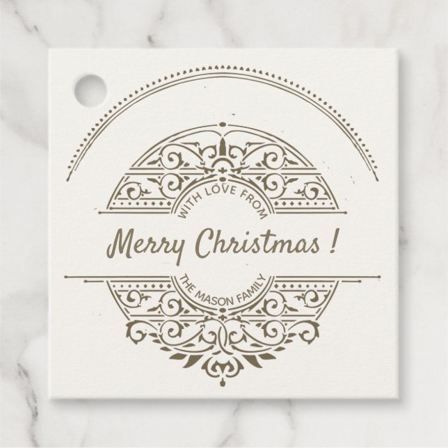 Holiday Vintage French Christmas Favour Tags (Front)