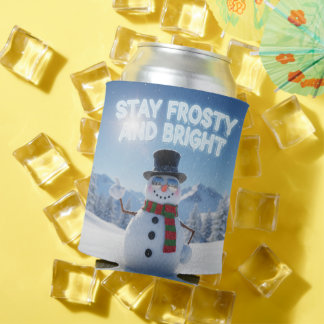 Holiday Vintage Frosty Fun  Can Cooler