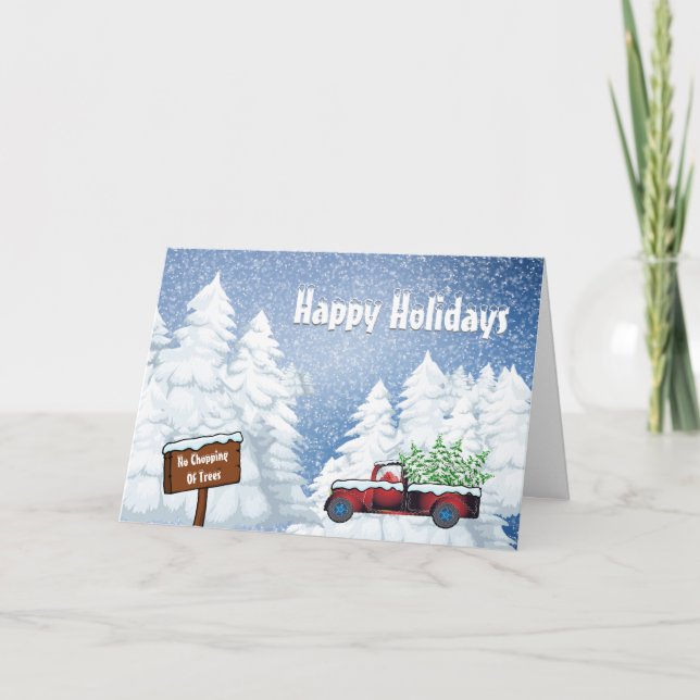Holiday | vintage pick up truck snow Xmas Trees (Front)