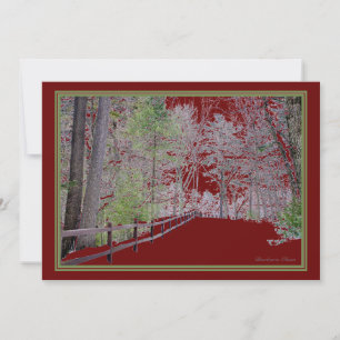 Holiday-Walden Pond-Red: Holiday post Card