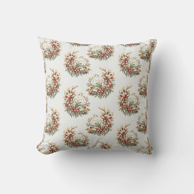 Holiday Warm Leaf Pattern Pillow Cushion (Front)