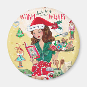 Holiday Warm Wishes Christmas   Magnet