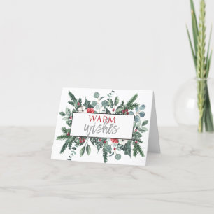 Holiday Warm Wishes with Photo Christmas Card