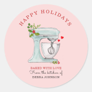 Holiday Watercolor cake mixer bakers Sticker