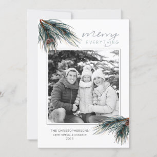 Holiday Watercolor Pine MERRY EVERYTHING Photo