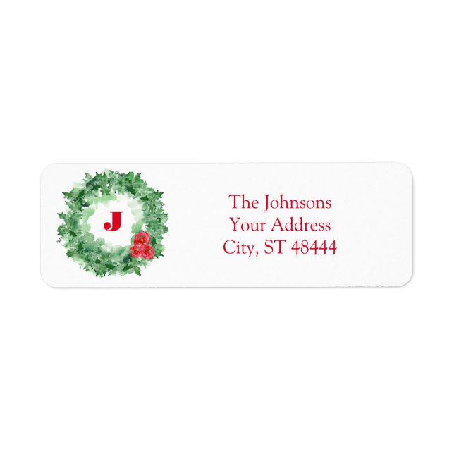 Holiday Watercolor Wreath (Front)