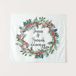 Holiday Wedding Backdrop Christmas Ceremony Prop Tapestry