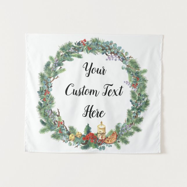 Holiday Wedding Backdrop, December Wedding Decor Tapestry (Front (Horizontal))