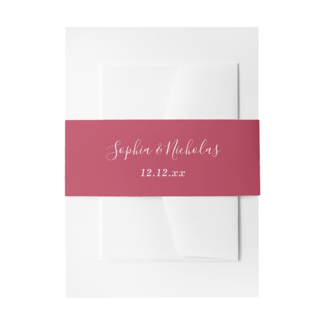 Holiday Wedding | Bright Solid Colour Invitation Belly Band (Front Example)